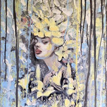 Pintura titulada "abstract woman face…" por Julia Brinkfrau, Obra de arte original, Acrílico