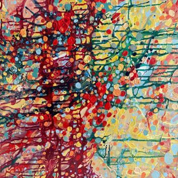 Malarstwo zatytułowany „Large colorful abst…” autorstwa Julia Brinkfrau, Oryginalna praca, Akryl
