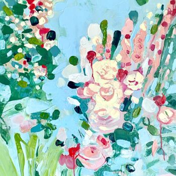 Malerei mit dem Titel "Large abstract flor…" von Julia Brinkfrau, Original-Kunstwerk, Acryl