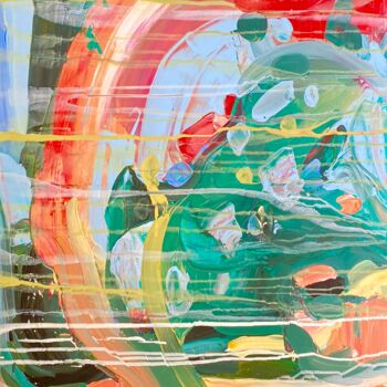 「Large colorful abst…」というタイトルの絵画 Julia Brinkfrauによって, オリジナルのアートワーク, アクリル