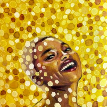 Schilderij getiteld "black woman portrai…" door Julia Brinkfrau, Origineel Kunstwerk, Olie