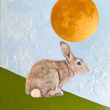 Painting titled "Spring hare painting" by Julia Brinkfrau, Original Artwork, Acrylic