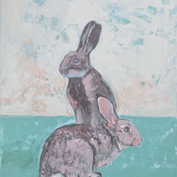 Pittura intitolato "Hare painting" da Julia Brinkfrau, Opera d'arte originale, Acrilico