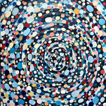 Painting titled "Large blue abstract…" by Julia Brinkfrau, Original Artwork, Acrylic