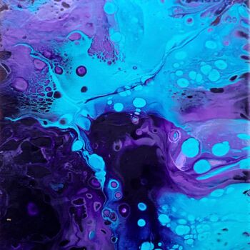 Malerei mit dem Titel "Purple turquoise sm…" von Julia Brinkfrau, Original-Kunstwerk, Acryl