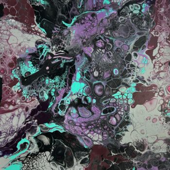 Malerei mit dem Titel "Black purple medium…" von Julia Brinkfrau, Original-Kunstwerk, Acryl