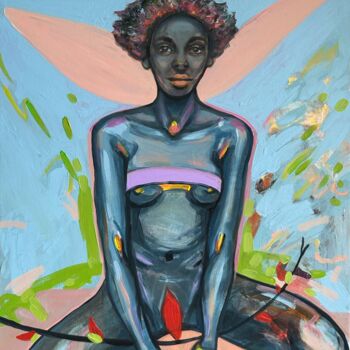 Peinture intitulée "Colorful woman body…" par Julia Brinkfrau, Œuvre d'art originale, Acrylique