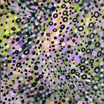 Peinture intitulée "Lavender green abst…" par Julia Brinkfrau, Œuvre d'art originale, Acrylique