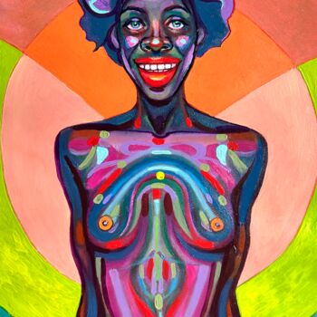 Laughing african woman body