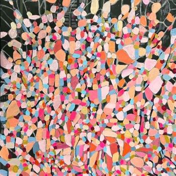 Картина под названием "Large peach abstrac…" - Julia Brinkfrau, Подлинное произведение искусства, Акрил