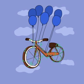 数字艺术 标题为“Skycycle” 由Julia Bryksina, 原创艺术品, 数字油画