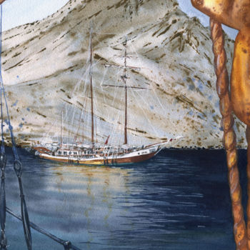 Pittura intitolato "Greenland" da Julia Bunkevich, Opera d'arte originale, Acquarello