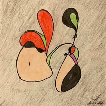Рисунок под названием ""Ksi" series "Dream…" - Julia Cherekaeva, Подлинное произведение искусства, Цветные карандаши