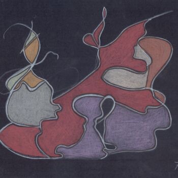Рисунок под названием ""Passion" from the…" - Julia Cherekaeva, Подлинное произведение искусства, Цветные карандаши