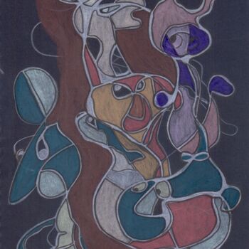 Рисунок под названием ""Subpersonalities"" - Julia Cherekaeva, Подлинное произведение искусства, Цветные карандаши