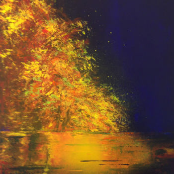 Peinture intitulée "L'arbre étincelant" par Julia Colletto, Œuvre d'art originale, Acrylique