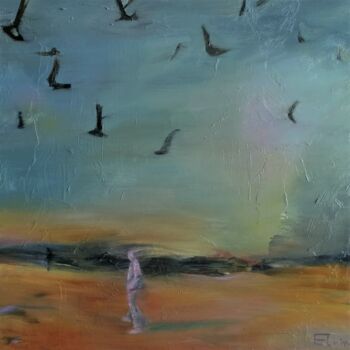 Peinture intitulée "Flock" par Julia Elkina, Œuvre d'art originale, Huile