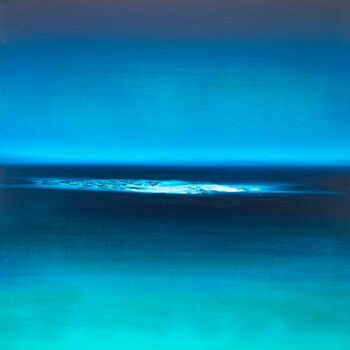 Painting titled "Into the Deep Blue" by Julia Everett, Original Artwork, Oil Mounted on Wood Stretcher frame