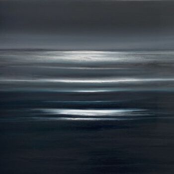 Painting titled "Dark the Night" by Julia Everett, Original Artwork, Oil Mounted on Wood Stretcher frame