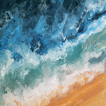 Painting titled "OCEAN BREEZE" by Julia Gogol, Original Artwork, Acrylic Mounted on Other rigid panel