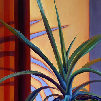 Schilderij getiteld "Mr. Pineapple at su…" door Julia Kuzina, Origineel Kunstwerk, Olie