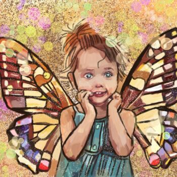 Digitale Kunst mit dem Titel "Kleiner Schmetterli…" von Julia Maier, Original-Kunstwerk, Digitale Malerei