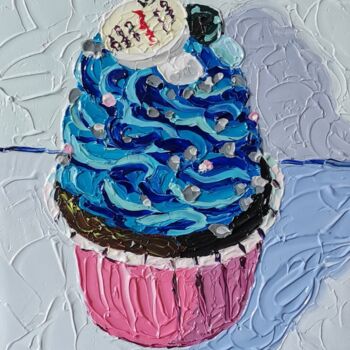 Картина под названием "Пирожное 1 Cake 1" - Julia Musina, Подлинное произведение искусства, Масло Установлен на Деревянная р…