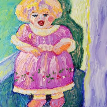 Peinture intitulée "Радость куклы. 1 Po…" par Julia Musina, Œuvre d'art originale, Huile Monté sur Châssis en bois