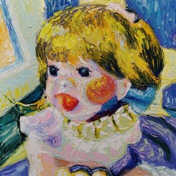 Ζωγραφική με τίτλο "Радость куклы 5 Joi…" από Julia Musina, Αυθεντικά έργα τέχνης, Λάδι Τοποθετήθηκε στο Ξύλινο φορείο σκελε…