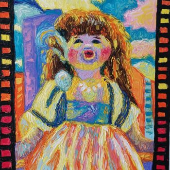 Pintura intitulada "Радость куклы 6. Jo…" por Julia Musina, Obras de arte originais, Óleo Montado em Armação em madeira