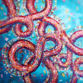 Картина под названием "Symbiosis#2" - Julia Ptl, Подлинное произведение искусства, Масло Установлен на Деревянная рама для н…