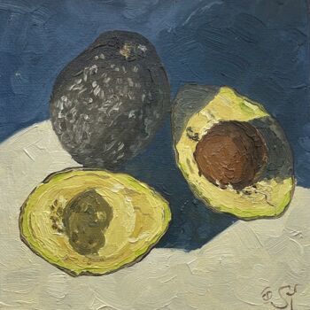 Painting titled "Avocado_1" by Julia Sahno, Original Artwork, Oil