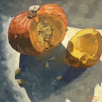 Painting titled "Pumpkin" by Julia Sahno, Original Artwork, Oil