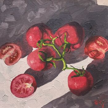 Painting titled "Tomatoes" by Julia Sahno, Original Artwork, Oil