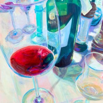 Painting titled "An evening with Ita…" by Julia Shanaytsa, Original Artwork, Oil Mounted on Wood Stretcher frame