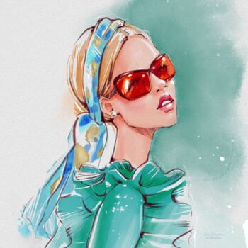 Arts numériques intitulée "Gucci sunglasses" par Julia Shchedrova, Œuvre d'art originale, Peinture numérique