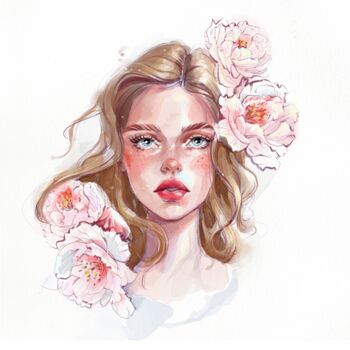 Digital Arts titled "March's Floral Sere…" by Julia Shchedrova, Original Artwork, Digital Painting