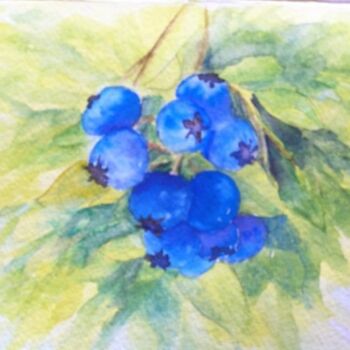 Painting titled "Morning Berries" by Julia Stevens, Original Artwork