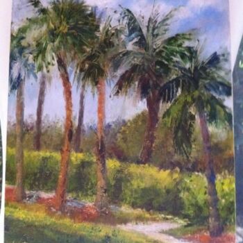 Painting titled "Palm Trace Study" by Julia Stevens, Original Artwork