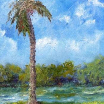 Painting titled "Palm Trace Study 20…" by Julia Stevens, Original Artwork