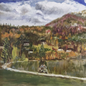Pittura intitolato "The Julian Alps, Ib…" da Julia Vedrina, Opera d'arte originale, Olio Montato su Telaio per barella in le…