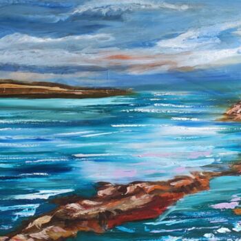 Картина под названием "Original Sea Cliff…" - Julia Vedrina, Подлинное произведение искусства, Масло