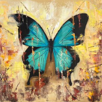 Pintura intitulada "AMAZING BUTTERFLY -…" por Julia Good, Obras de arte originais, Óleo