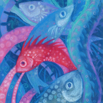 Pintura titulada "Spawning" por Julia Khoroshikh, Obra de arte original, Pastel