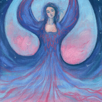 Tekening getiteld "Zorya, Goddess of D…" door Julia Khoroshikh, Origineel Kunstwerk, Pastel