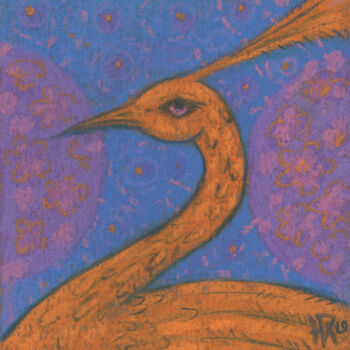 Pittura intitolato "Golden Bird Pastel…" da Julia Khoroshikh, Opera d'arte originale, Pastello