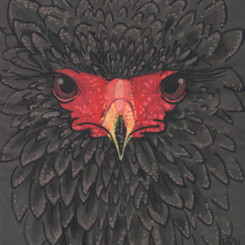 Collages intitulée "Bateleur Eagle, Pap…" par Julia Khoroshikh, Œuvre d'art originale, Collages