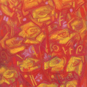 Rysunek zatytułowany „Wild Roses, Abstrac…” autorstwa Julia Khoroshikh, Oryginalna praca, Pastel