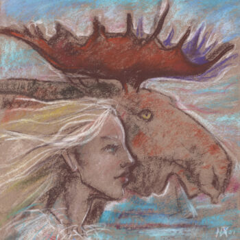 Dessin intitulée "Northern Fairytale,…" par Julia Khoroshikh, Œuvre d'art originale, Pastel