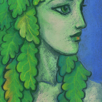 Disegno intitolato "Balanis / Dryad Por…" da Julia Khoroshikh, Opera d'arte originale, Pastello